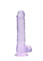 RealRock Crystal Clear 8″ Jelly Dildo Purple