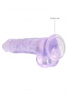 RealRock Crystal Clear 8″ Jelly Dildo Purple