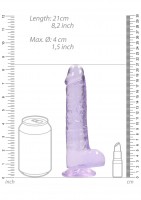 RealRock Crystal Clear 8″ Jelly Dildo Purple