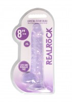 RealRock Crystal Clear 8″ Jelly Dildo Purple