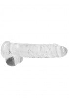 Gélové dildo RealRock Crystal Clear 9″ priehľadné