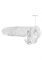 Gelové dildo RealRock Crystal Clear 9″ průhledné