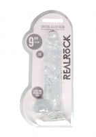 Gélové dildo RealRock Crystal Clear 9″ priehľadné