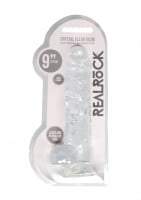 Gelové dildo RealRock Crystal Clear 9″ modré