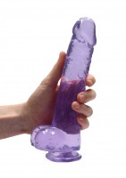 RealRock Crystal Clear 9″ Jelly Dildo Purple