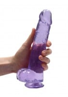 RealRock Crystal Clear 9″ Jelly Dildo Purple