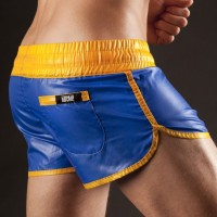 Šortky Barcode Berlin Shinie Short Boxer modro-žluté