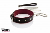 Whips Leather Collar with Leash for Her