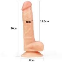 Realistické dildo s varlaty Lovetoy The Ultra Soft Dude 8″