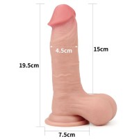 Realistické dildo se stahovací předkožkou Lovetoy 7.8″