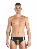 Gumové jocksy Mister B Rubber Jock Strap černo-žluté