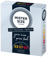 Testovací balíček kondómov Mister Size 53–57–60