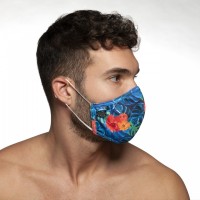 Rouška ES Collection AC099 Flowery Mask tmavě modrá