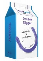 Oboustranné dildo ToyJoy Double Digger Dong fialové