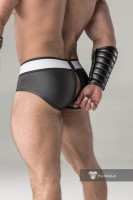 Slipy Maskulo BR12-90 Rubber Look Briefs černé