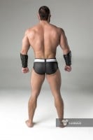 Slipy Maskulo BR12-90 Rubber Look Briefs čierne