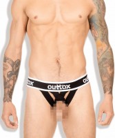 Outtox JS142-90 Open-Pouch Jockstraps Black