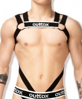 Postroj Outtox HR141-90 Bulldog Harness with Cockring černý