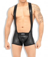 Outtox WS142-90 Zippered-Rear Wrestling Singlet Black