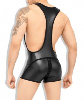 Outtox WS142-90 Zippered-Rear Wrestling Singlet Black