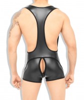 Outtox WS142-90 Zippered-Rear Wrestling Singlet Black