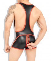 Outtox WS142-10 Zippered-Rear Wrestling Singlet Red