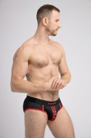 Maskulo BR074-10 Printed Mesh Briefs Red