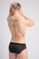 Slipy Maskulo BR074-10 Printed Mesh Briefs červené