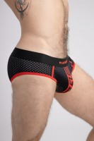 Maskulo BR074-10 Printed Mesh Briefs Red