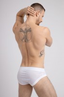 Slipy Maskulo BR072-80 Mesh Briefs with Microfiber biele