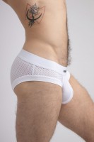 Maskulo BR072-80 Mesh Briefs with Microfiber White