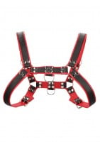 Kožený harness Ouch! Chest Bulldog červený