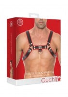 Kožený harness Ouch! Chest Bulldog červený