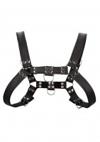 Kožený harness Ouch! Chest Bulldog čierny
