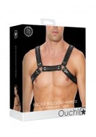 Kožený harness Ouch! Buckle Bulldog čierny