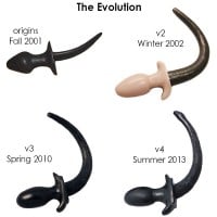 Anální kolík s ocasem SquarePegToys Happy Puppy Tail Black M