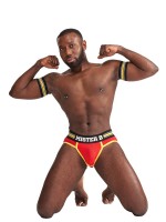 Pásky na bicepsy Mister B Urban Club Striped žluté