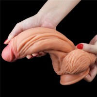 Realistické dildo Lovetoy Dual Layered Platinum Silicone Cock 10″ Flesh