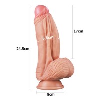 Lovetoy Dual Layered Platinum Silicone Cock 10″ Flesh