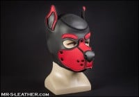 Psia maska Mr. S Leather Neoprene K9 Hood červená