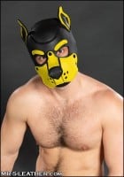 Psí maska Mr. S Leather Neoprene K9 Hood žlutá
