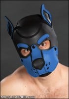 Psí maska Mr. S Leather Neoprene K9 Hood modrá