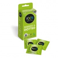 EXS Ribbed & Dotted Condoms 12 Pack