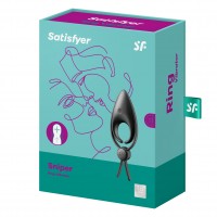 Vibračný erekčný krúžok Satisfyer Sniper čierny