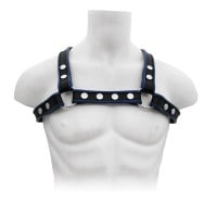 Mister B Leather X-Back Harness Premium Blue