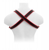 Kožený postroj Mister B X-Back Harness Premium červený