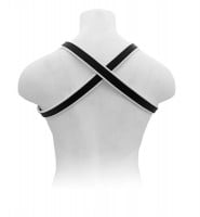 Kožený postroj Mister B X-Back Harness Premium biely