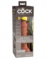 Silikónové vibračné dildo King Cock Elite 6″ Tan