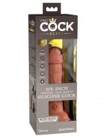 Silikonové vibrační dildo King Cock Elite 6″ Tan