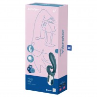 Satisfyer Hug Me Silicone Vibrator Grey Blue